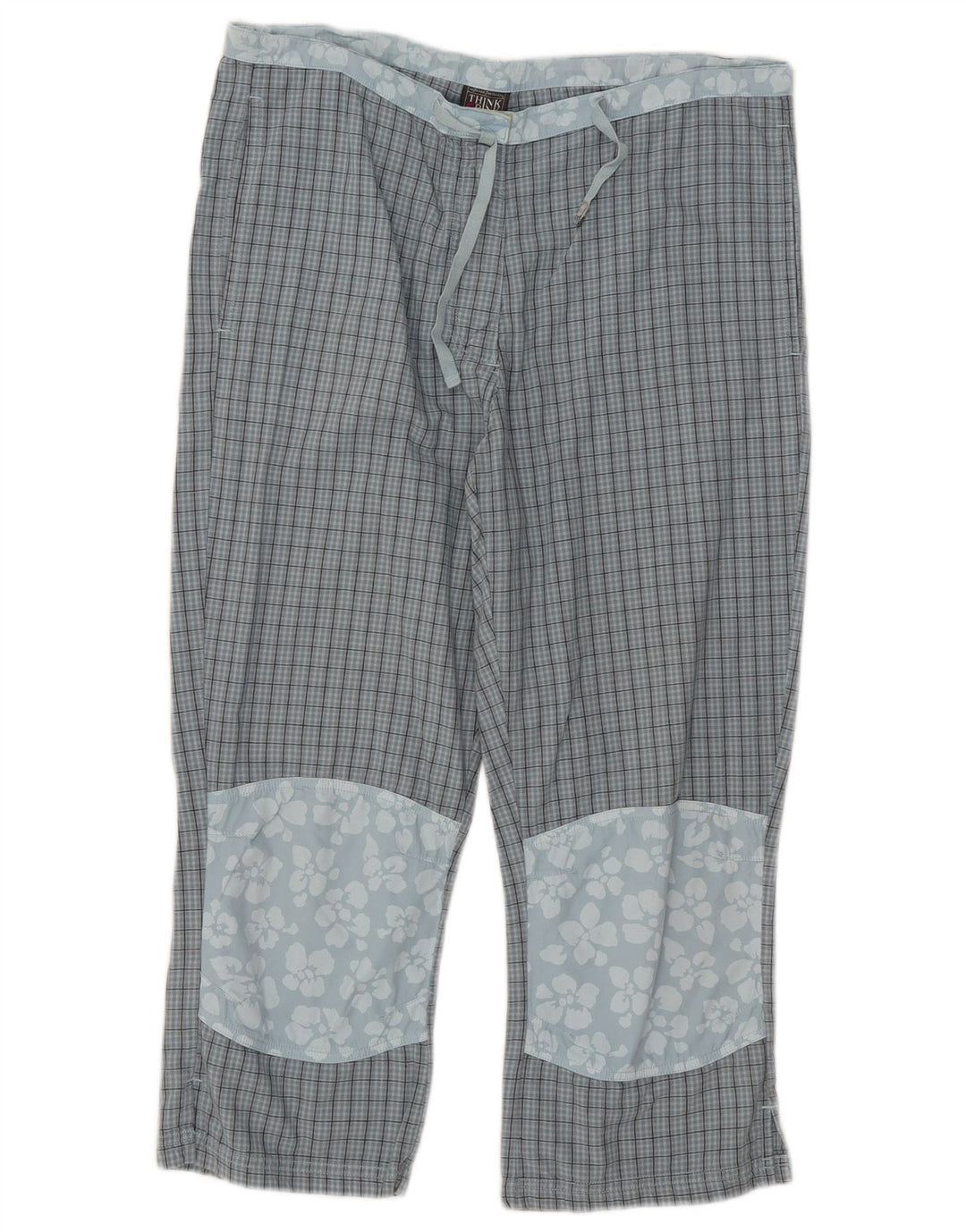 Pantaloni Capri da donna Think Pink W32 L21 a quadri blu