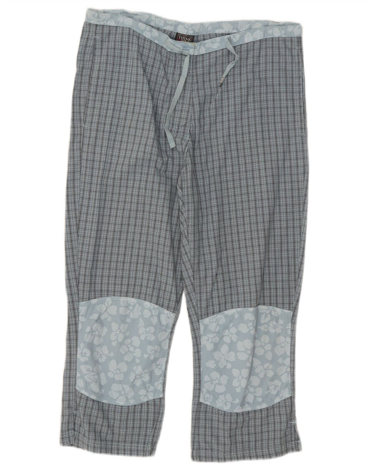 Pantaloni Capri da donna Think Pink W32 L21 a quadri blu