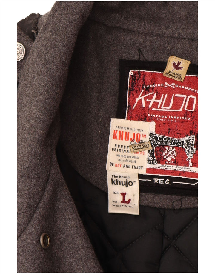 Soprabito militare da donna KHUJO UK 16 grande lana grigia