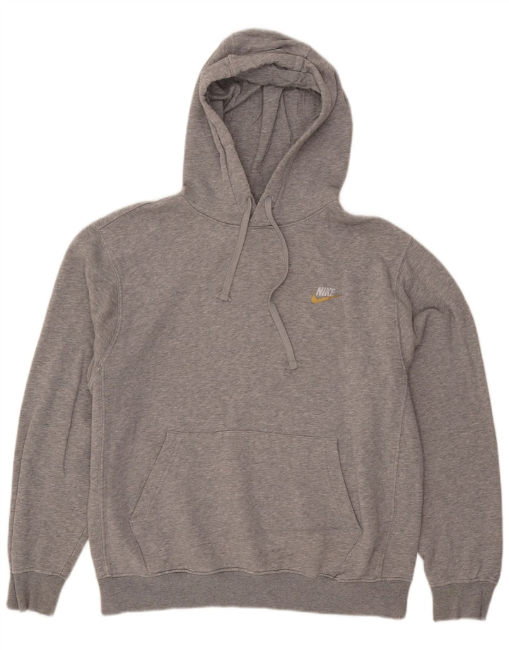 Felpa con cappuccio da uomo Nike in cotone grigio medio