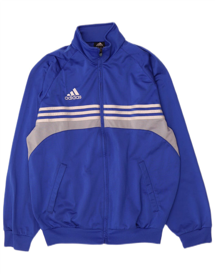 Giacca da tuta da uomo Adidas UK 40/42 Poliestere color block blu medio