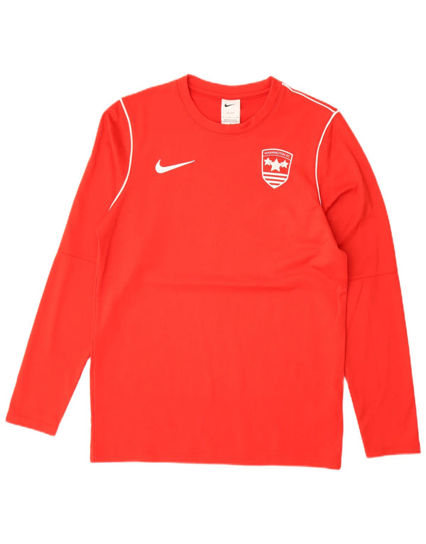 Nike Washington F.C. da uomo Top Manica Lunga Piccolo Rosso in Poliestere
