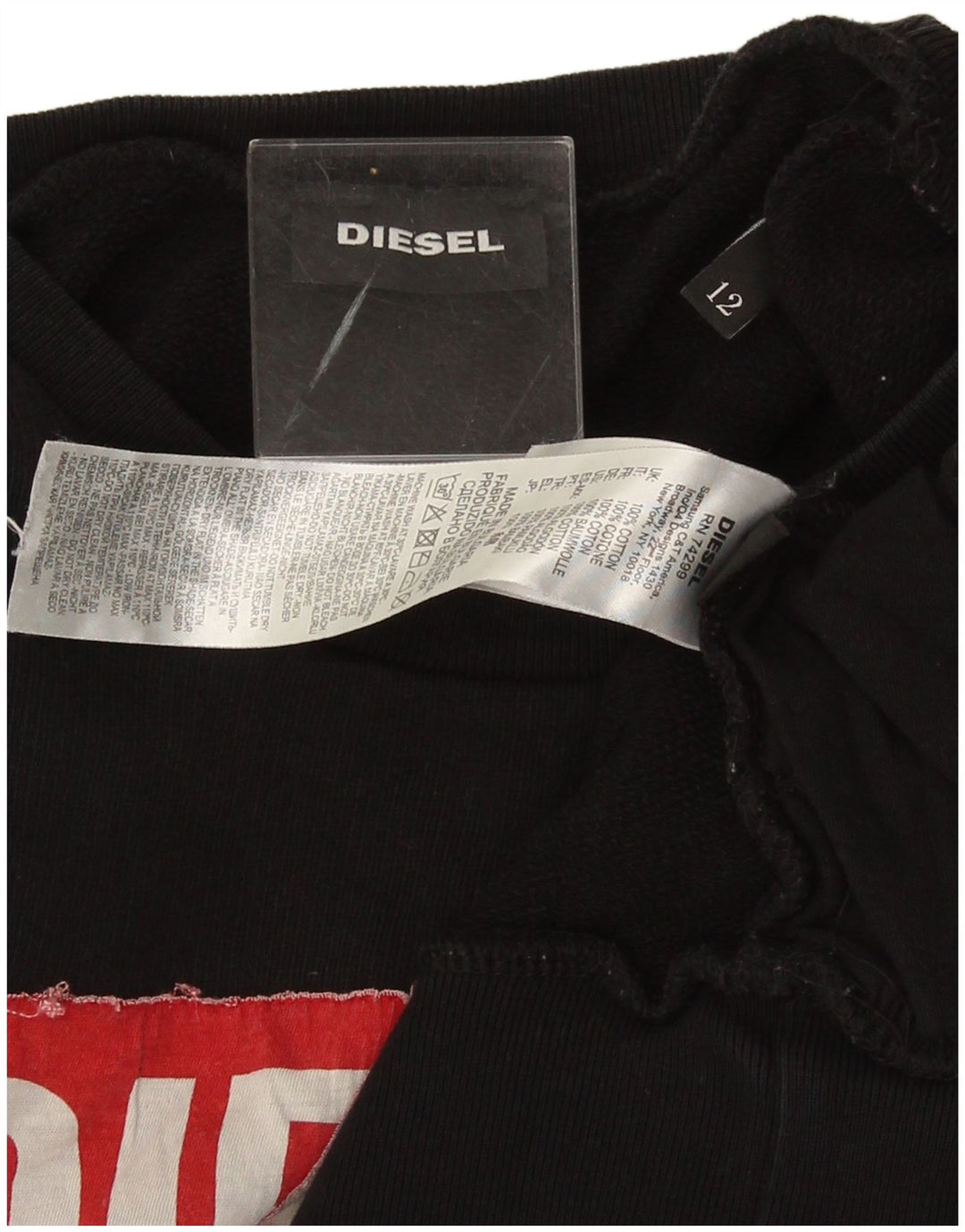 Felpa con grafica da donna Diesel UK 12 cotone nero medio