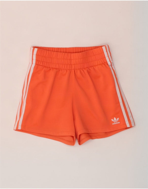 Pantaloncini sportivi da donna Adidas UK 10 Small arancione poliestere