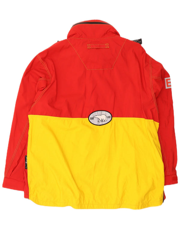Giacca antipioggia da uomo Bear con grafica pullover UK 40 grande nylon rosso a blocchi di colore