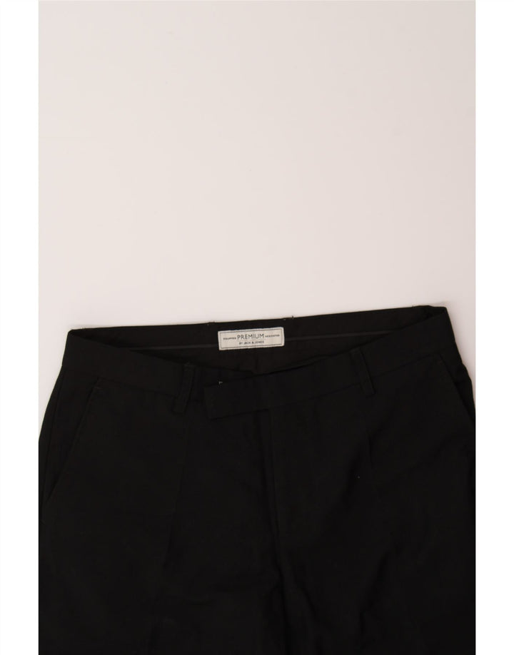 JACK & JONES Mens Premium Slim Suit Trousers W31 L30 Black Polyester Vintage Jack & Jones and Second-Hand Jack & Jones from Messina Hembry 