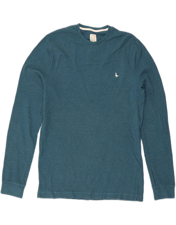 Jack Wills Mens Top manica lunga piccolo cotone blu