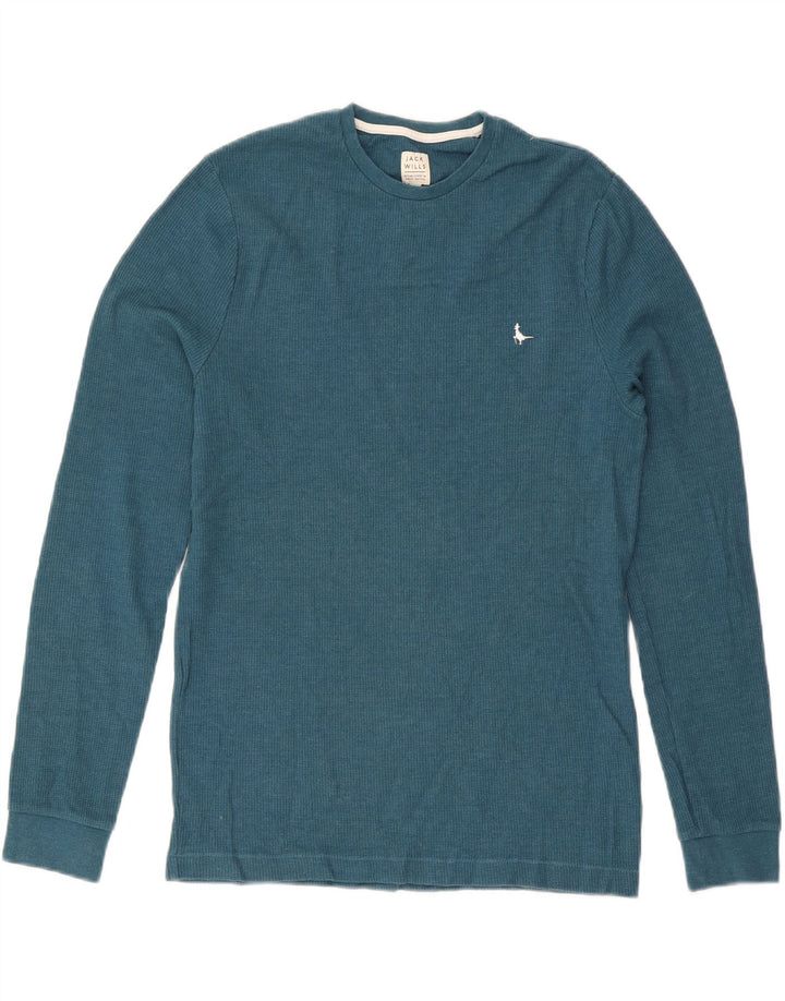 Jack Wills Mens Top manica lunga piccolo cotone blu