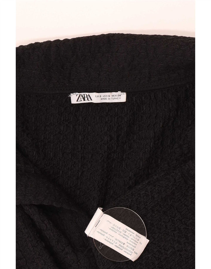 Polo a maniche lunghe da uomo Zara piccola in poliestere nero