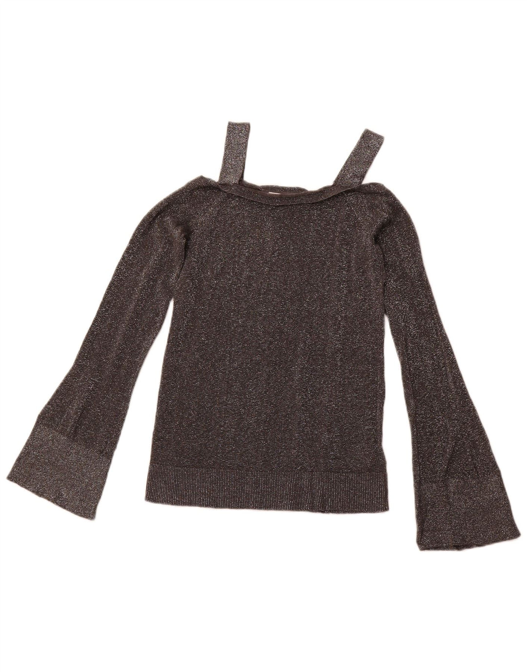 MICHAEL KORS Camicetta da donna con spalle scoperte Top UK 6 XS Cotone chiazzato grigio