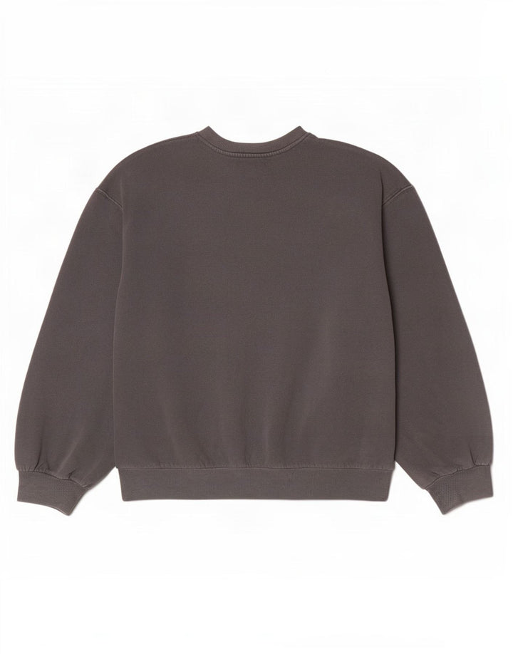 Felpa oversize con grafica Zara da donna, maglione UK 10, piccola, cotone grigio