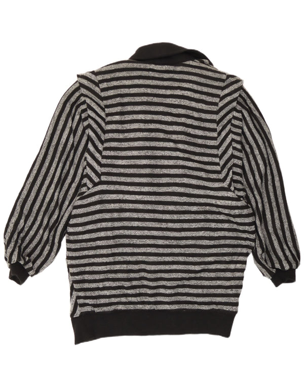Vintage Womens Open Oversized Blazer Jacket EU 36 Small Grey Striped