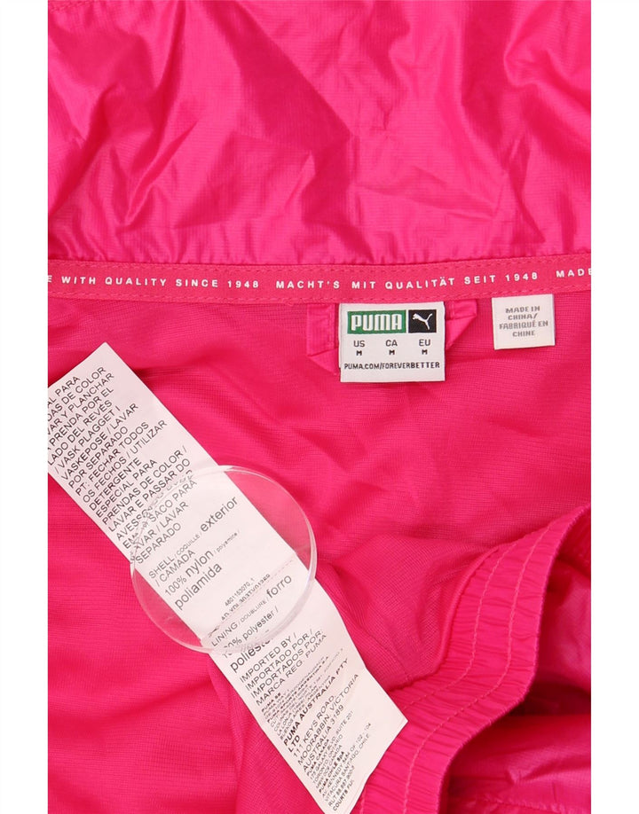 PUMA Giacca da ginnastica oversize corta da donna UK 14 Nylon rosa medio