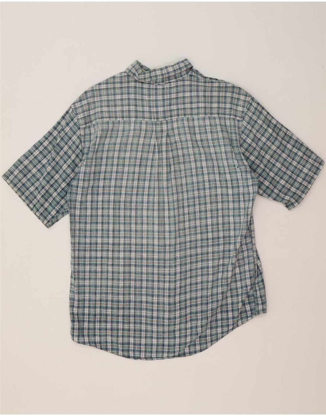 Camicia a maniche corte da uomo Timberland Lino a quadri blu medio