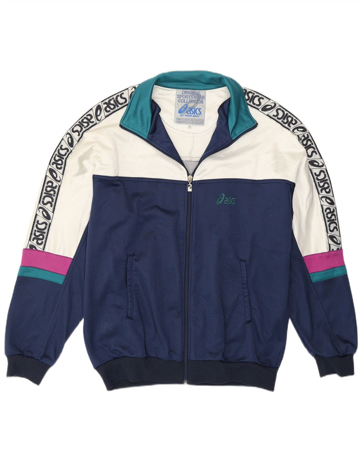 Giacca da tuta grafica ASICS da uomo IT 54 XL Blu navy Colourblock