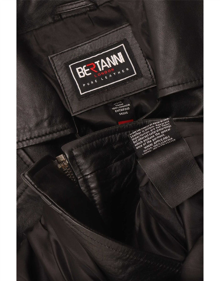 Giacca da motociclista in pelle da uomo Bertanni UK 38 media nera