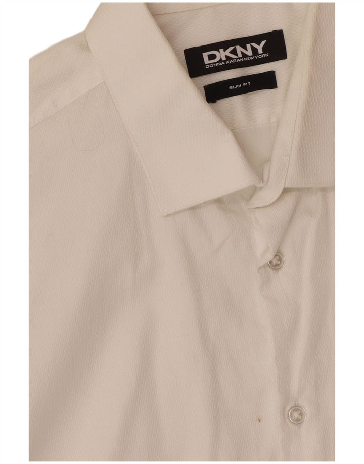 Camicia Dkny da uomo slim fit in cotone bianco medio
