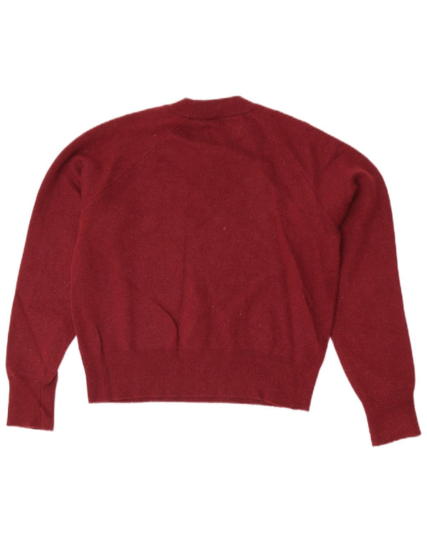 Maglione maglione girocollo oversize corto da donna Jack Wills UK 6 XS Borgogna