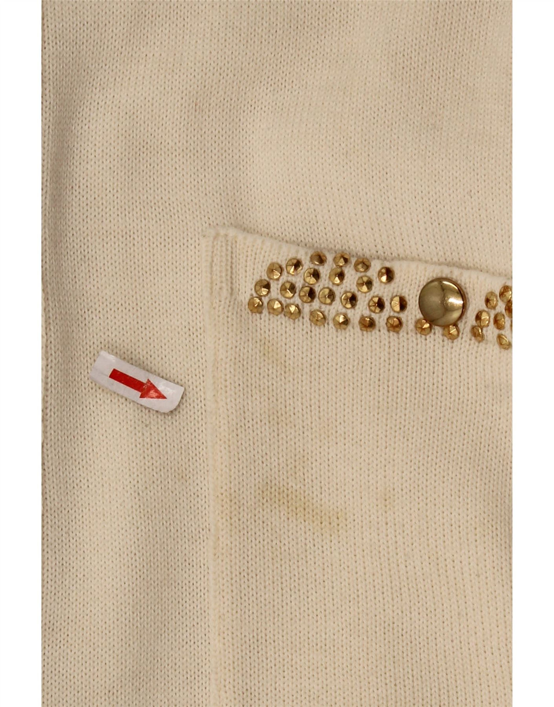 CIRO ESPOSITO Camicetta da donna in maglia lavorata a maglia UK 14 Large in lana bianco sporco