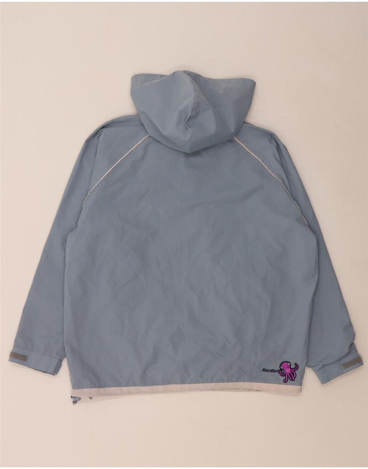 REEBOK Giacca antipioggia oversize con cappuccio da donna UK 16 Large Blu