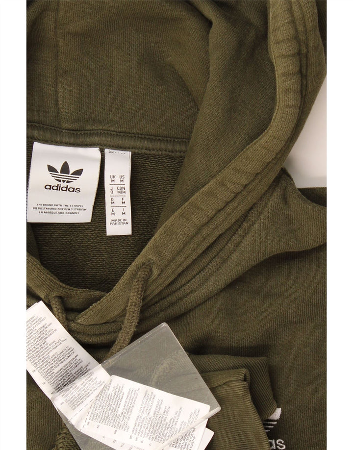 Felpa con cappuccio da uomo Adidas, cotone medio kaki