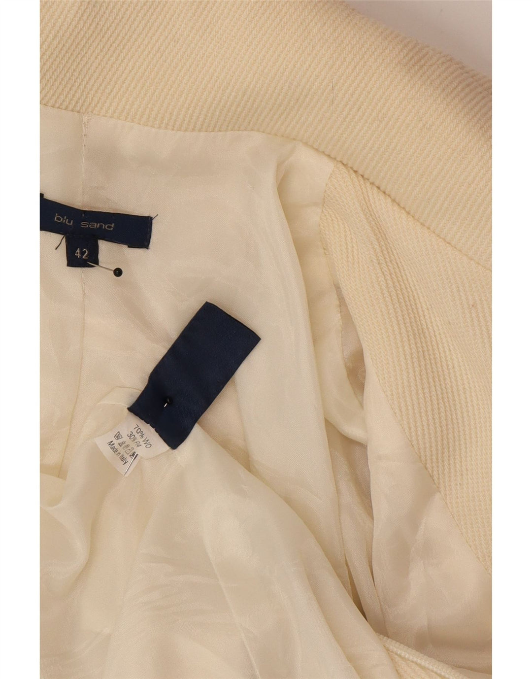 Soprabito vintage da donna IT 42 medio in lana bianco sporco classico