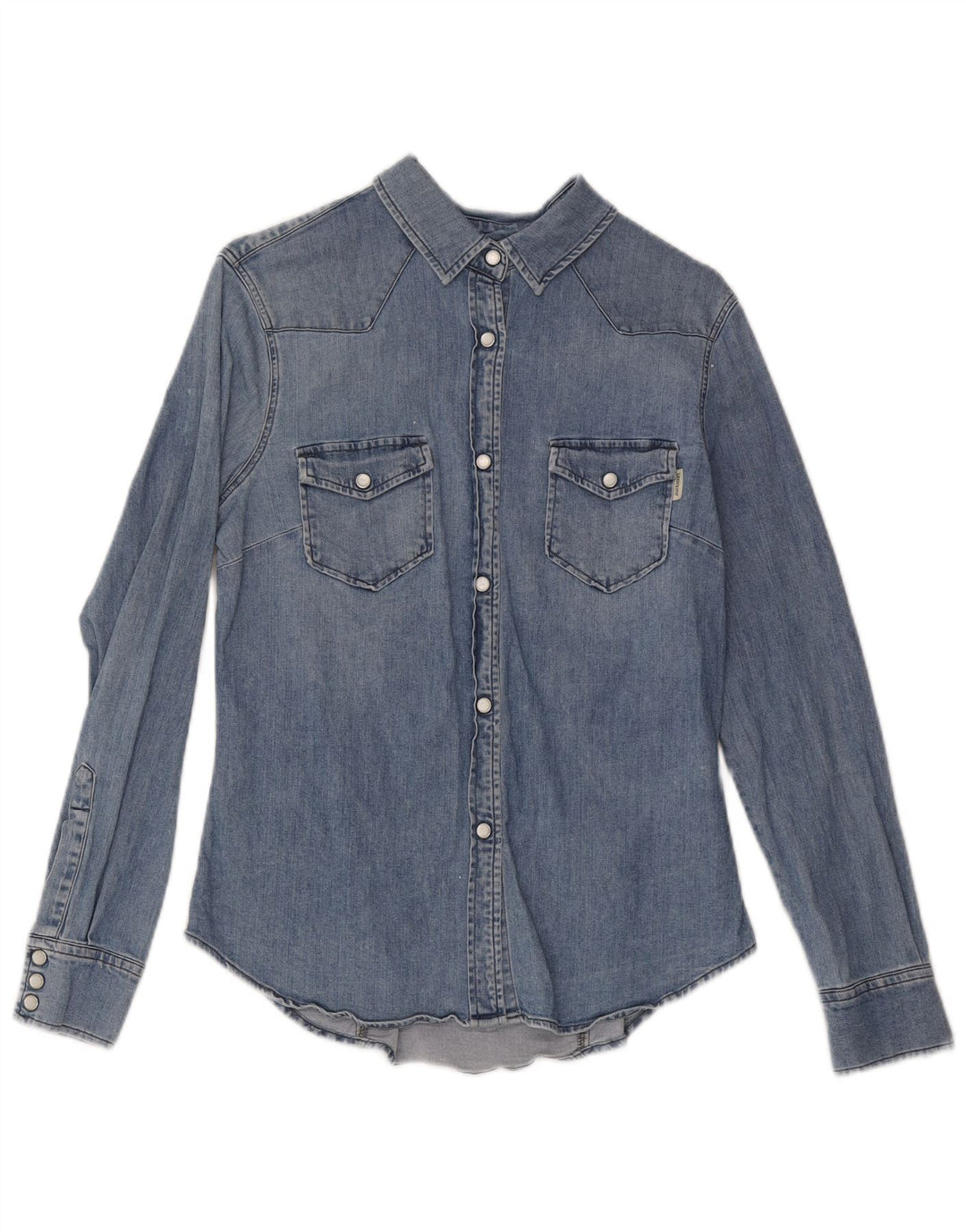 Camicia di jeans da donna Roy Rogers UK 12 Cotone blu medio