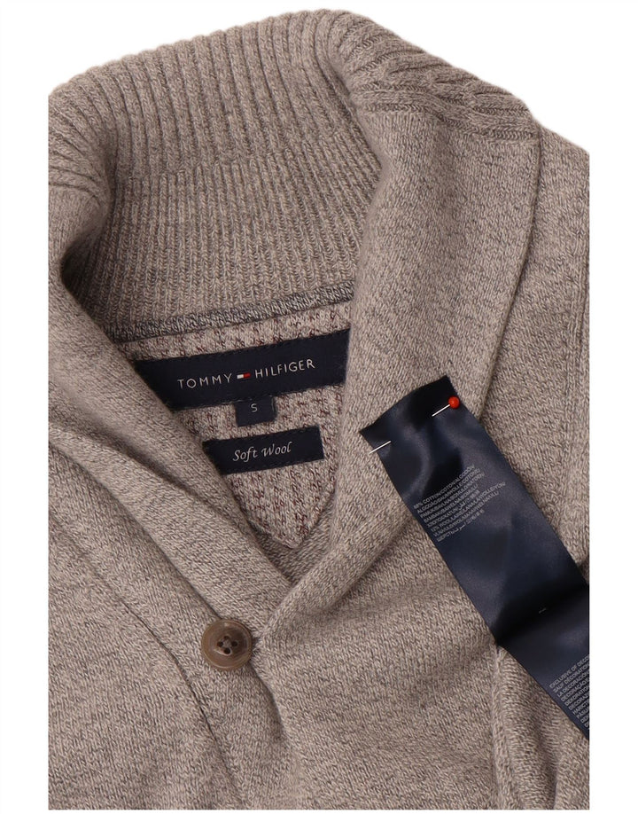 Maglione cardigan da uomo Tommy Hilfiger piccolo in cotone grigio