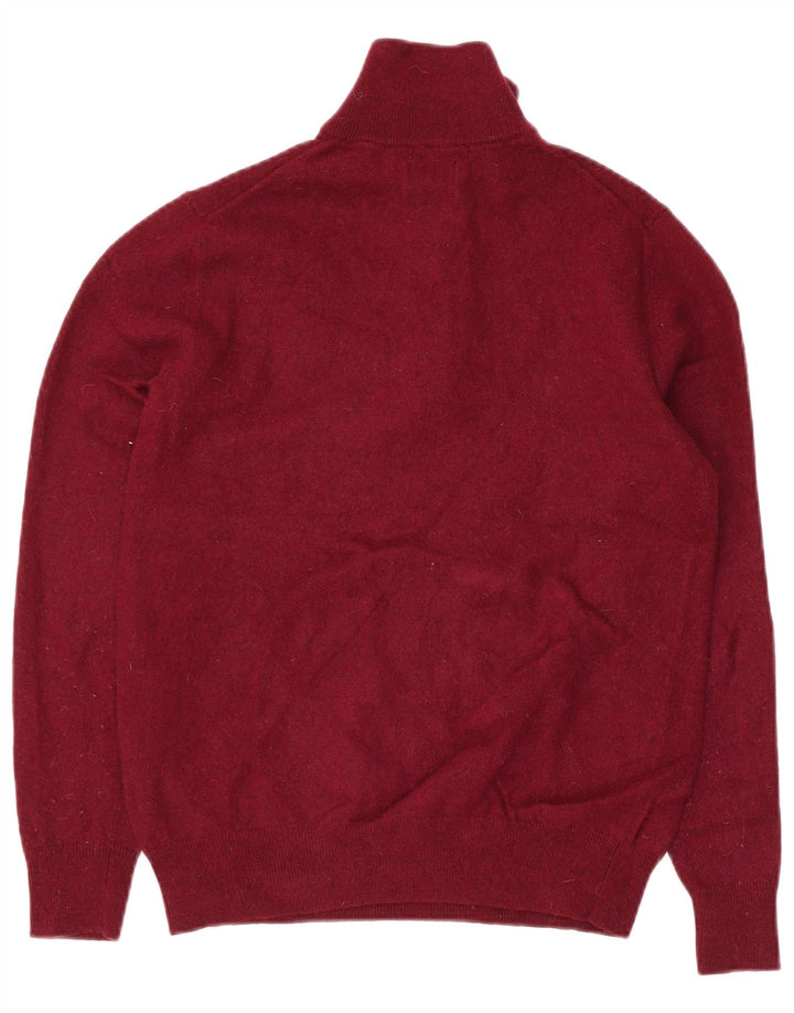 Gant maglione da donna con collo con zip, maglione UK 12, lana d'agnello marrone medio medio