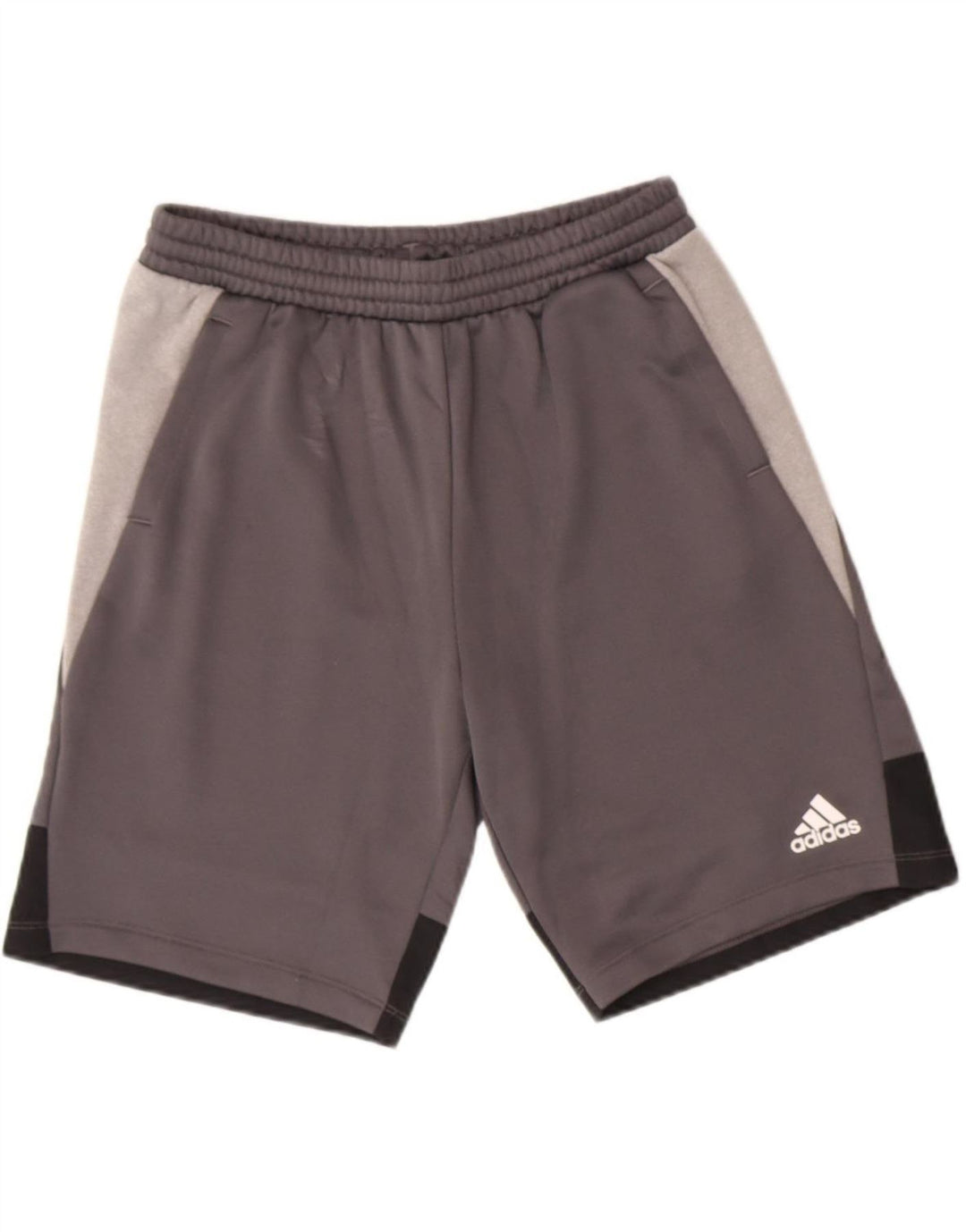 ADIDAS Boys Sport Shorts 13-14 Years  Grey Colourblock Polyester