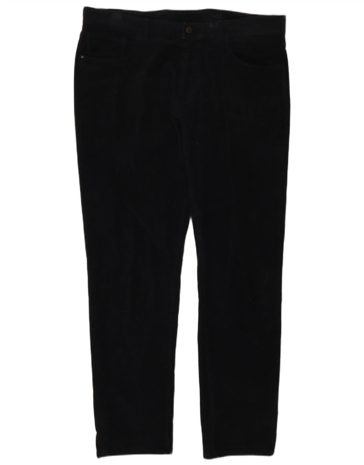 MASSIMO DUTTI Pantaloni dritti da uomo in velluto a coste EU 44 Large W36 L30 Nero