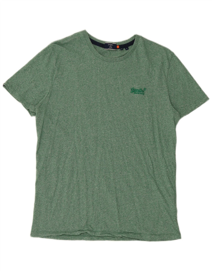 T-shirt da uomo Superdry Top grande in cotone chiazzato verde