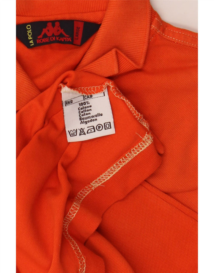 Polo Uomo Kappa Large Arancione In Cotone