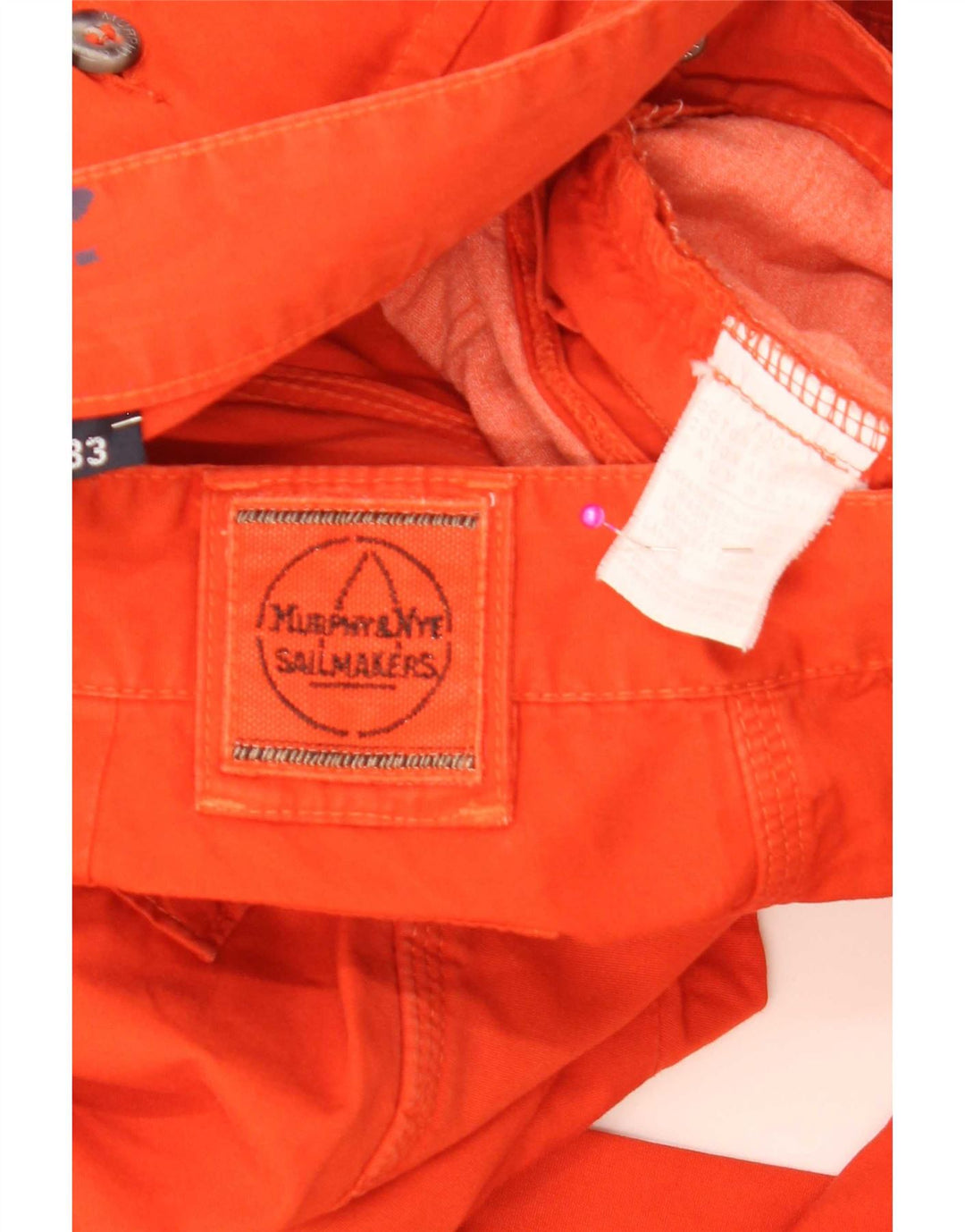 Pantaloni dritti da uomo Murphy & Nye Sailmakers W33 L30 cotone arancione