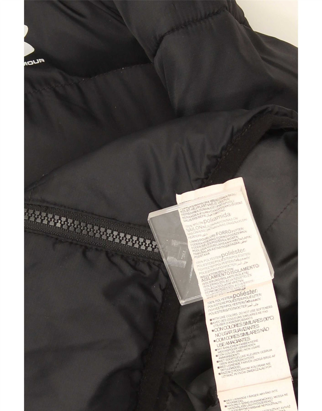 Giacca imbottita con cappuccio da ragazzo Under Armour 12-13 anni in nylon nero