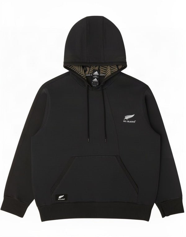 Adidas Uomo All Blacks Felpa con cappuccio Maglione Large Nero Cotone