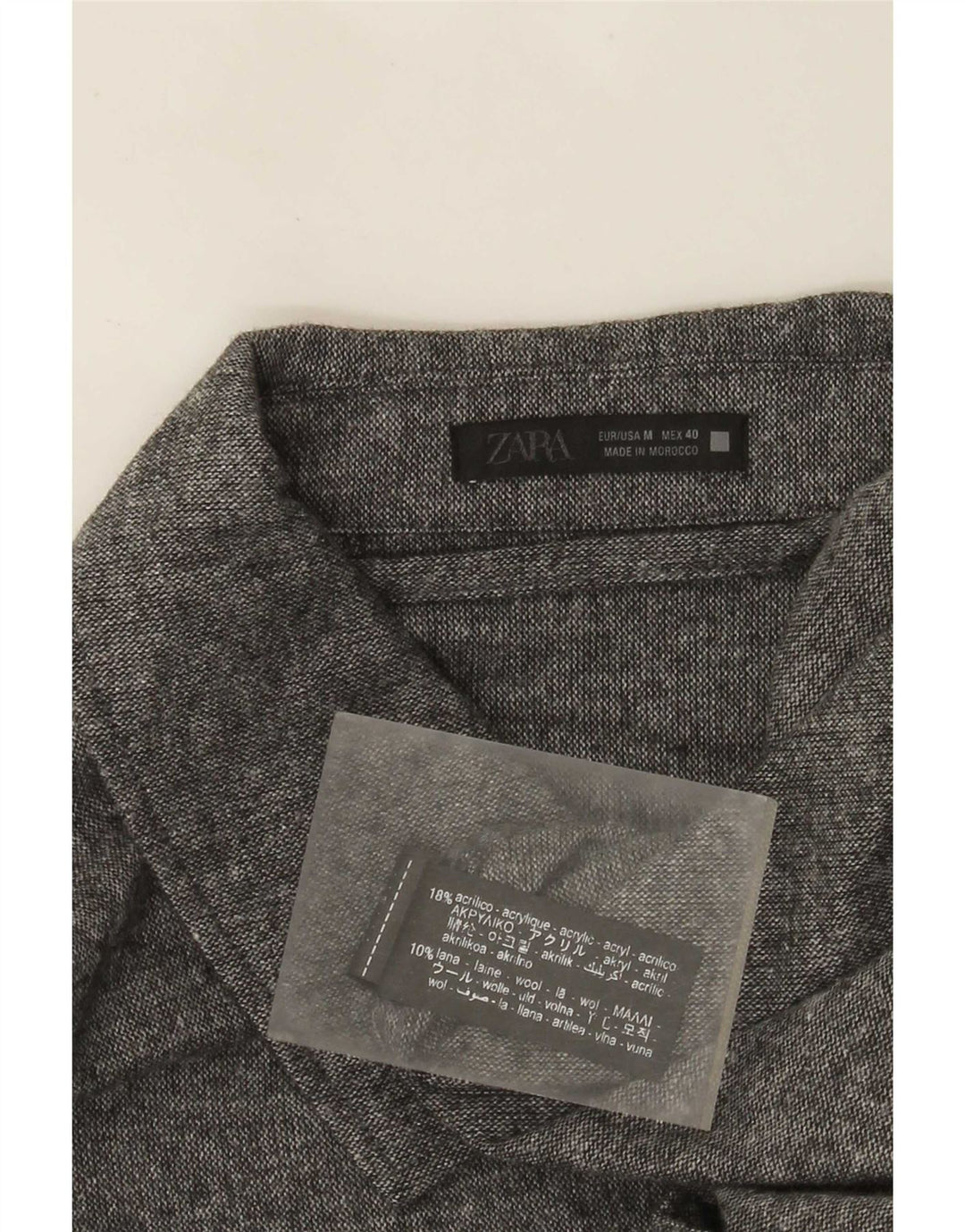 Camicia overshirt da uomo Zara in acrilico grigio medio