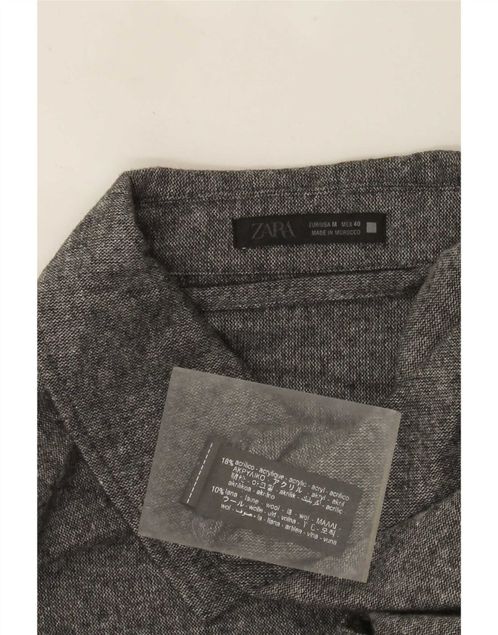 Camicia overshirt da uomo Zara in acrilico grigio medio