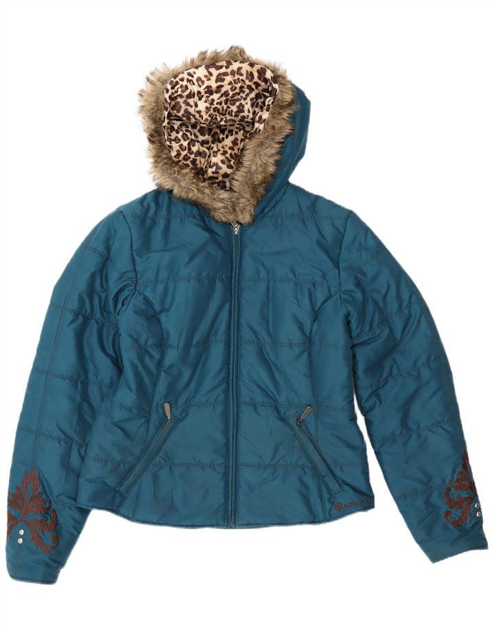 Giacca imbottita con cappuccio da donna Ariat UK 14 poliestere blu medio