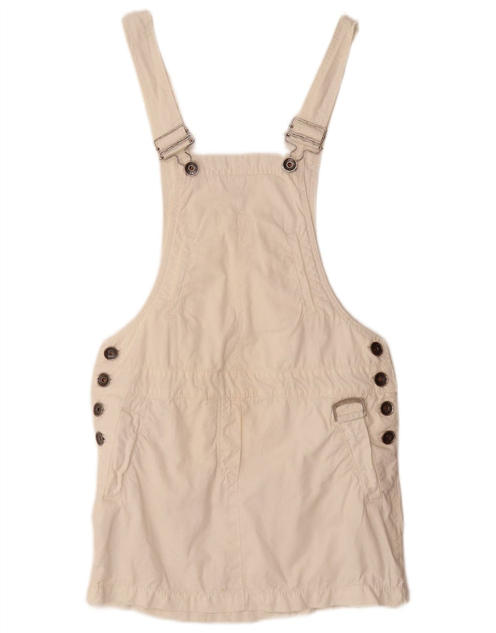 LIU JO Womens Dungarees Mini Skirt Small W30 White Cotton