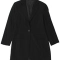 Giacca blazer vintage da donna lunga a 1 bottone IT 46 grande nera