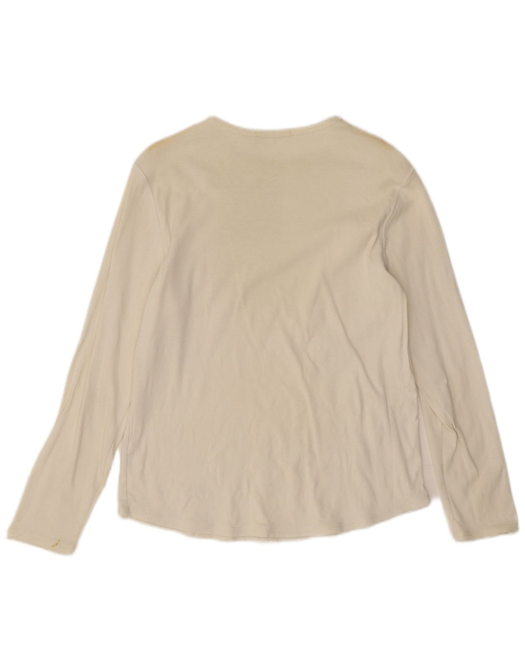 Marks & Spencer Top da donna a maniche lunghe UK 16 Large Beige Cotton