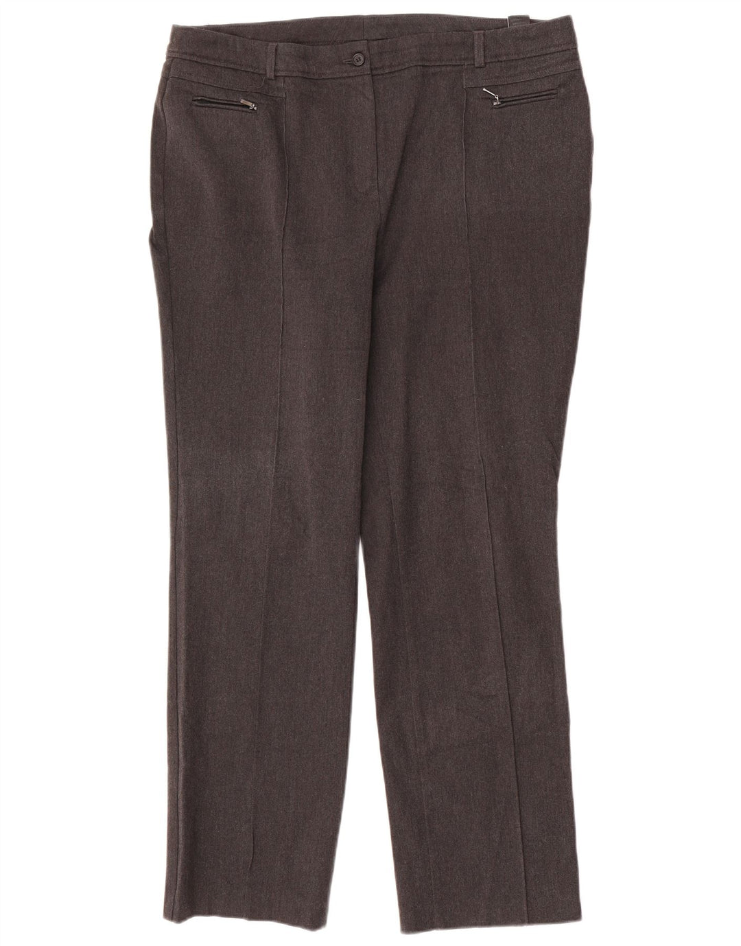 Pantaloni dritti da donna Marks & Spencer UK 16 Large W36 L31 Poliestere grigio