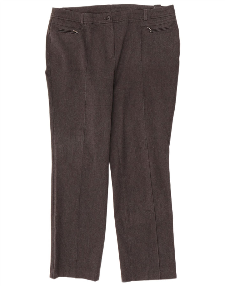 Pantaloni dritti da donna Marks & Spencer UK 16 Large W36 L31 Poliestere grigio