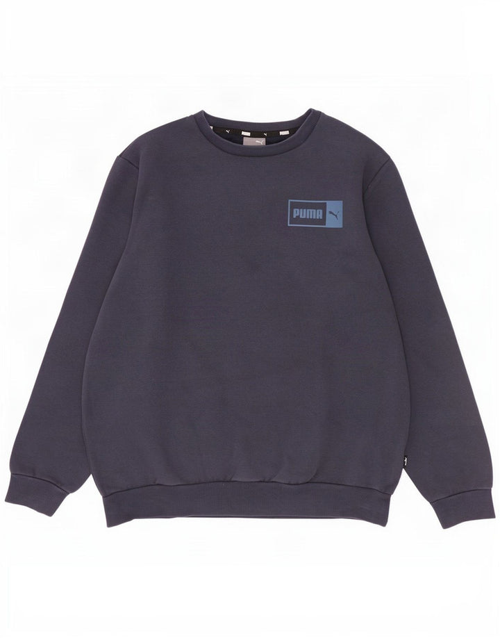 Felpa da uomo Puma Maglia media in cotone blu navy