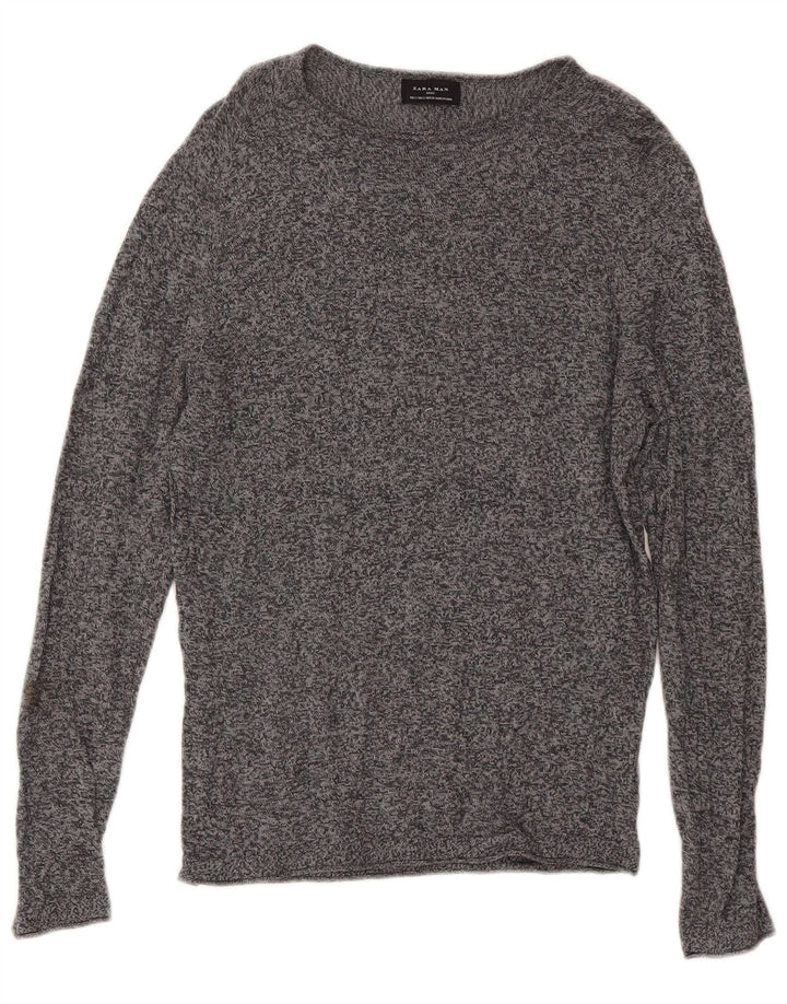 Top Zara da uomo a maniche lunghe piccolo grigio screziato