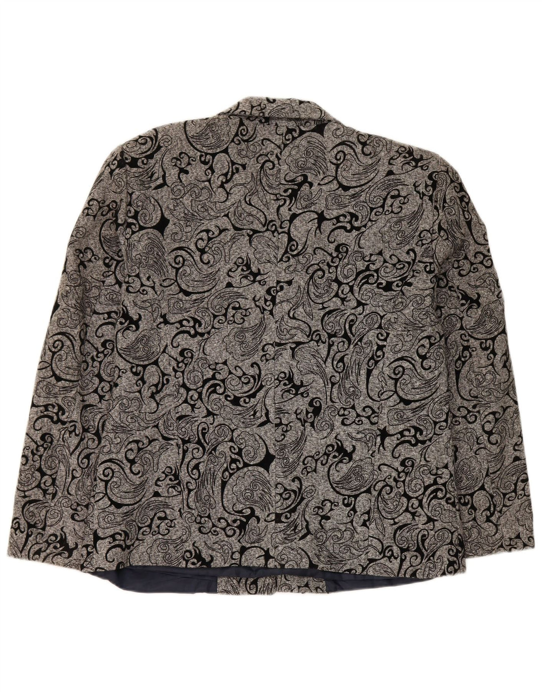 Giacca blazer vintage da donna a 3 bottoni IT 48 XL Grigio Paisley