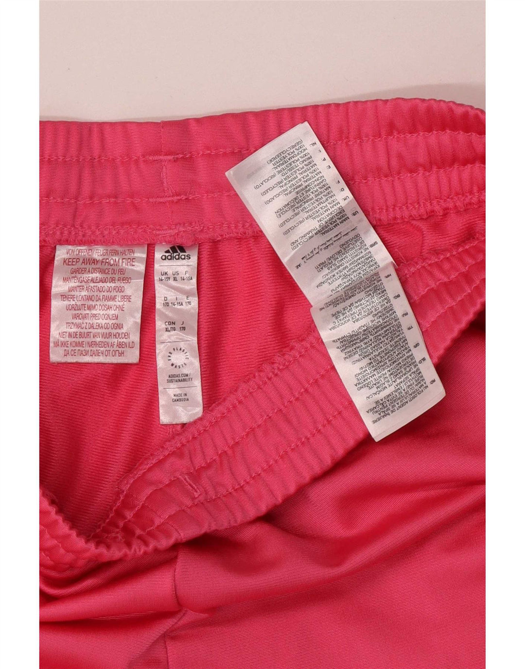 Pantaloni Tuta Bambina Adidas 14-15 Anni Poliestere Rosa