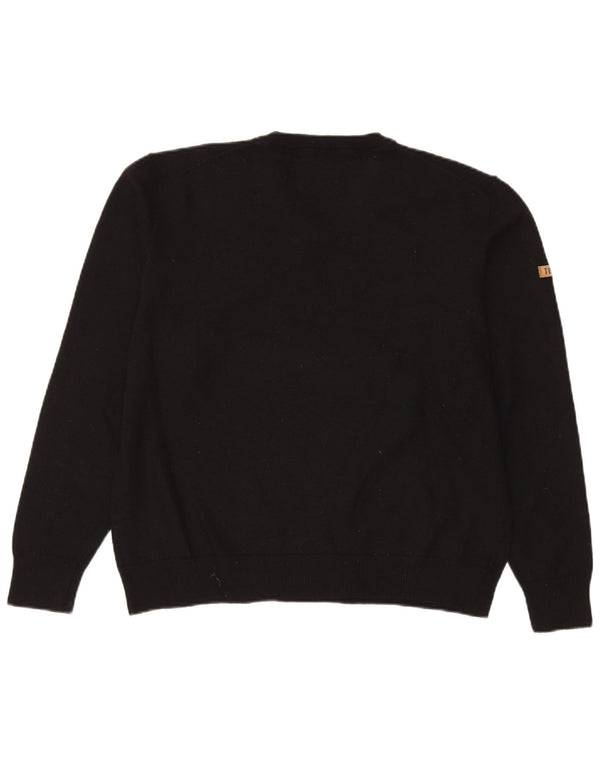 ALVIERO MARTINI Maglione da uomo con scollo a V IT 54 XL Lana nera