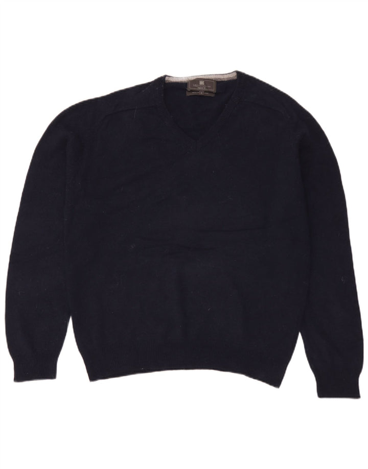 Maglione da uomo Marks & Spencer vestibilità regolare con scollo a V grande blu navy
